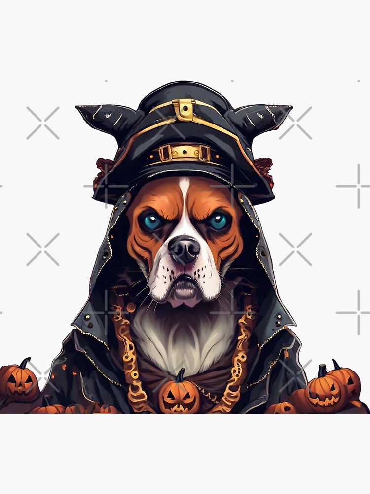 Thumbnail 3 of 3, Sticker, Scary dog with halloween vibes designed and sold by Coollzone.