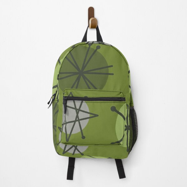 Item preview, Mid Century Modern Pattern Starbursts Olive Green designed and sold by thepixelgarden.