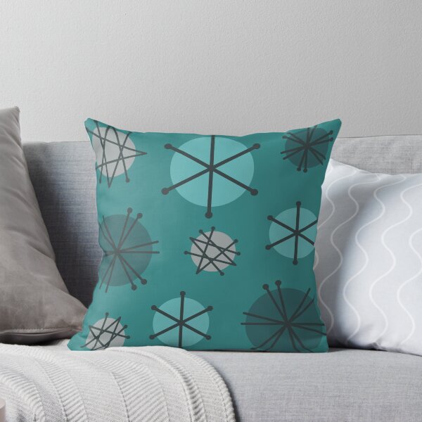 Item preview, Mid Century Modern Pattern Starbursts Teal designed and sold by thepixelgarden.