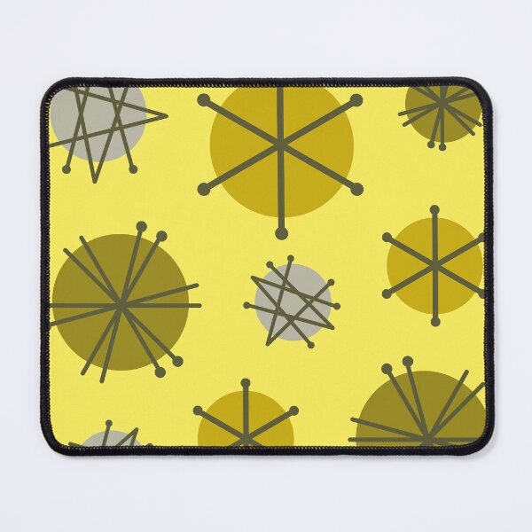 Item preview, Mid Century Modern Pattern Starbursts Yellow designed and sold by thepixelgarden.