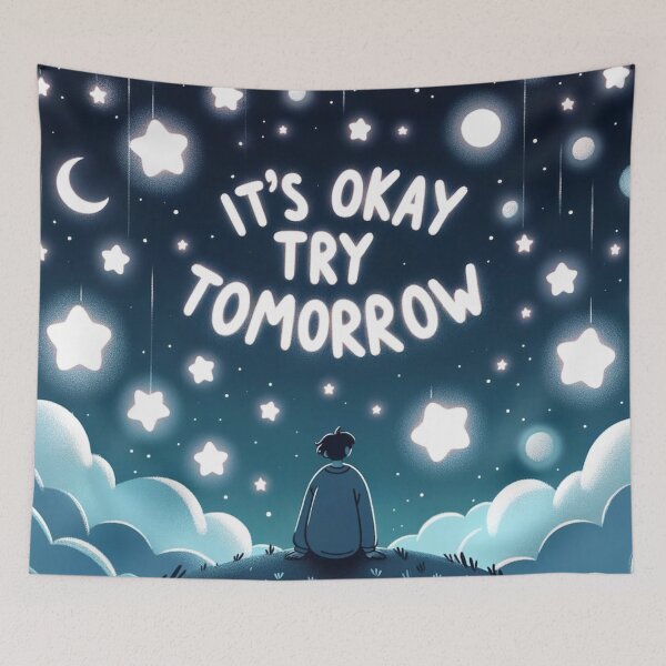 Item preview, It's Okay Try Tomorrow - Peaceful Night designed and sold by ZenEverAI.