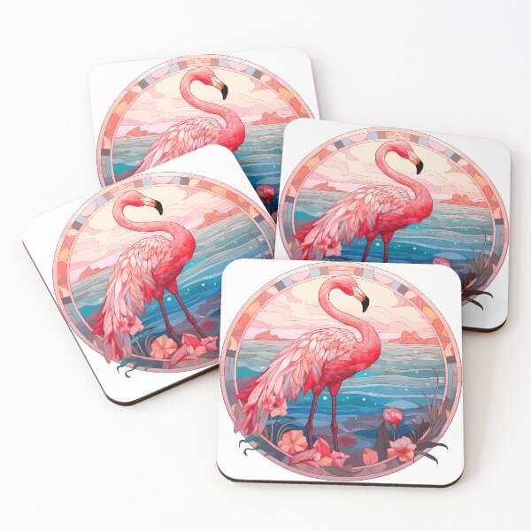 Item preview, Pink Flamingo in natural environment mosaic graphic art designed and sold by Actualytee.