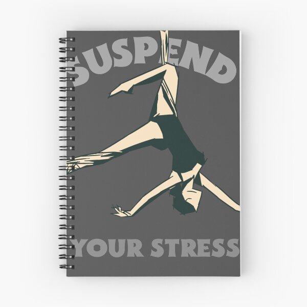 Aperçu de l'œuvre Suspendez votre stress. Yoga. Yoga aérien créée et vendue par TeeMPrintz.