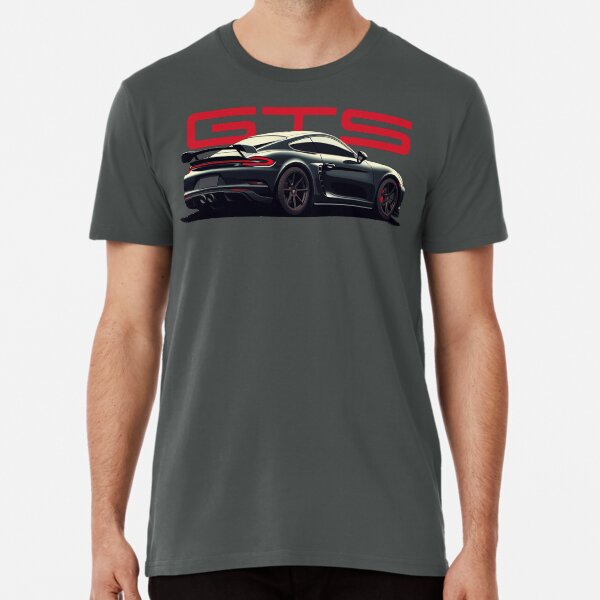 Vista previa del artículo con la obra «Ilustración Porsche 718 Cayman GTS en negro», diseñado y vendido por blackdogshop.
