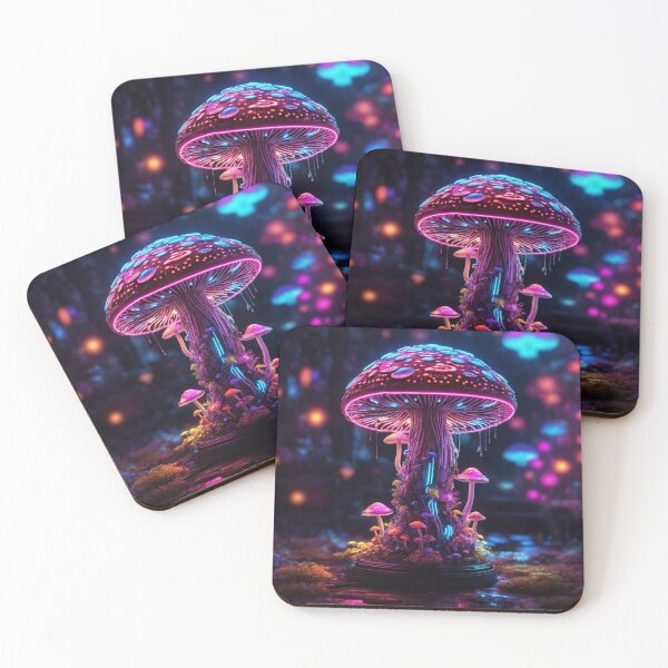 Item preview, Cyber Magic Mushroom in Neon Wonderland II designed and sold by luminamatrixart.
