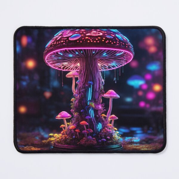 Item preview, Cyber Magic Mushroom in Neon Wonderland II designed and sold by luminamatrixart.