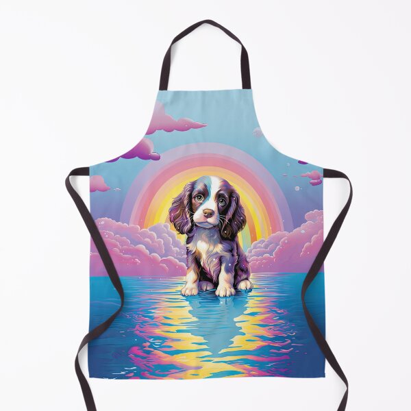 Item preview, Super Cute Springer Spaniel Puppy In Vaporwave Sunset designed and sold by Verba-Vintage.