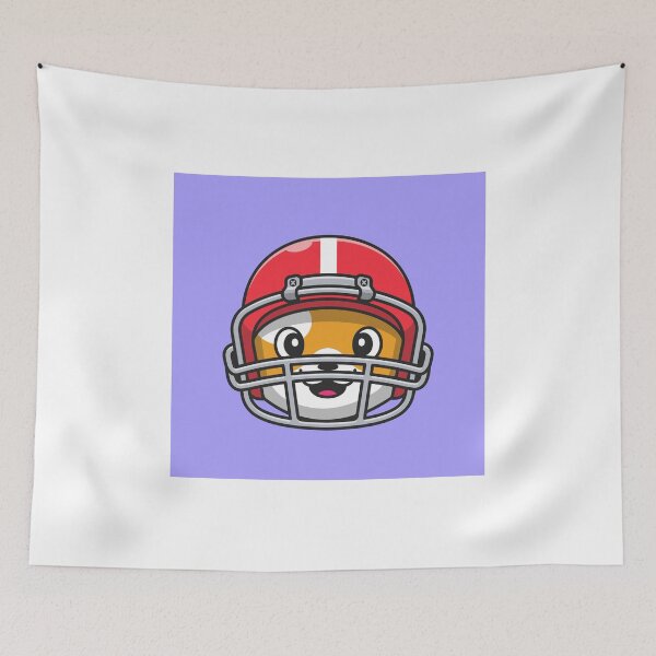 Item preview, Fearless Feline: Cute Cat in Rugby Helmet designed and sold by hjian8219.