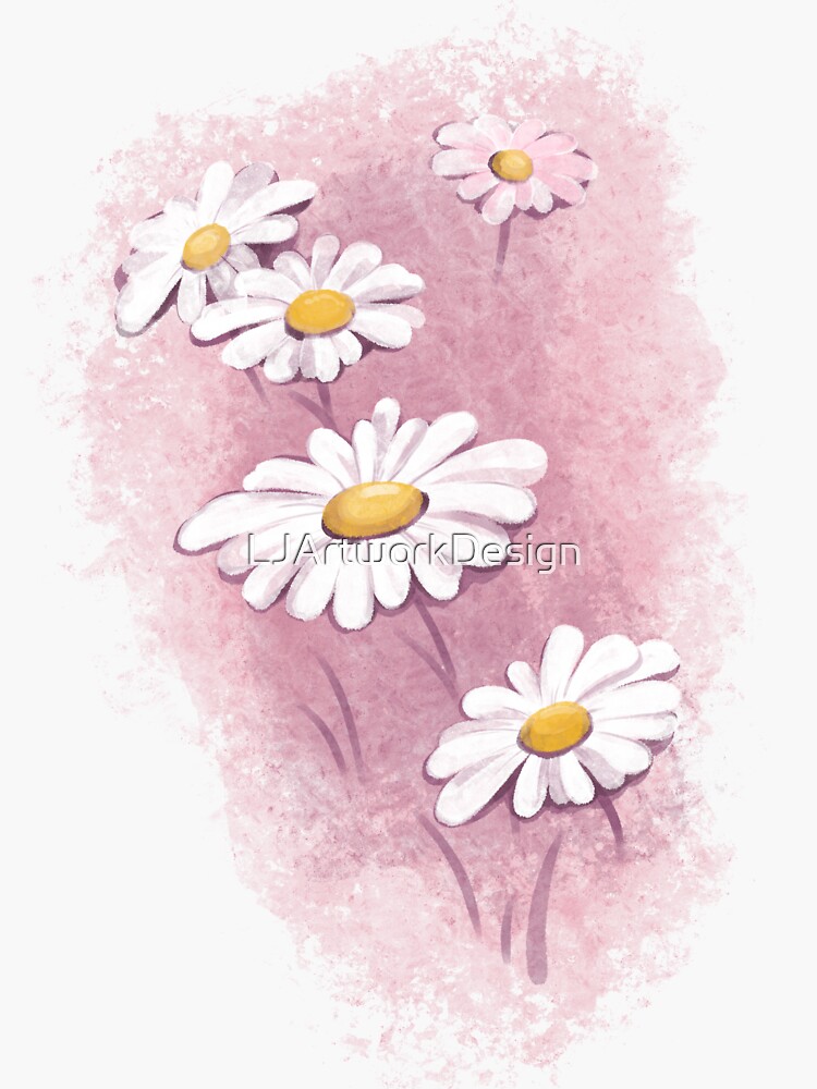Procreate, drawing daisies, 8 daisy flower stamps