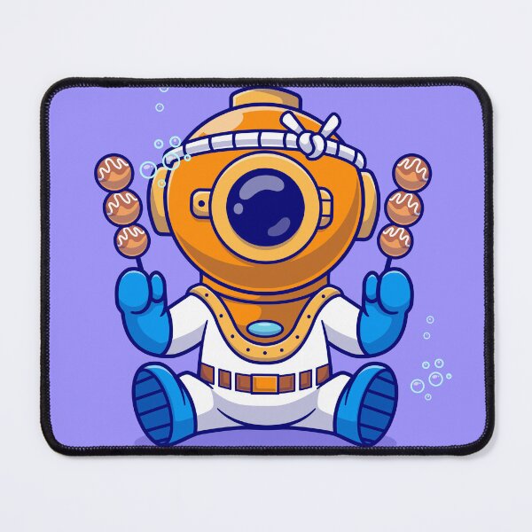 Item preview, Adventurous Diver Enjoying Takoyaki designed and sold by hjian8219.