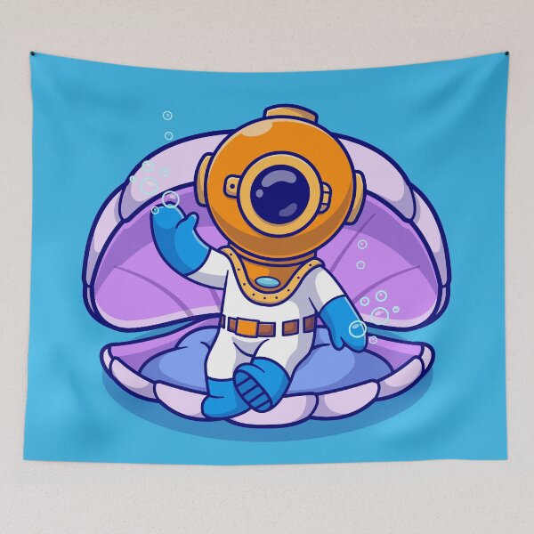 Item preview, Friendly Diver with Clam Shell Greeting designed and sold by hjian8219.
