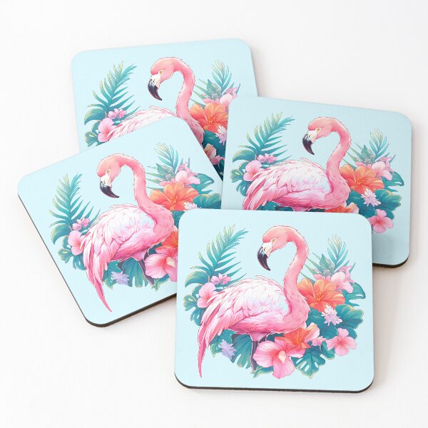 Item preview, Flamingo in flowers, lush vegetation, graphic art designed and sold by Actualytee.