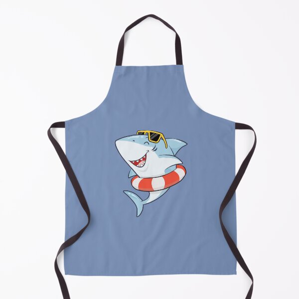 Item preview, Cute happy smiling shark with an inner tube with sunglasses on designed and sold by adesignworld.