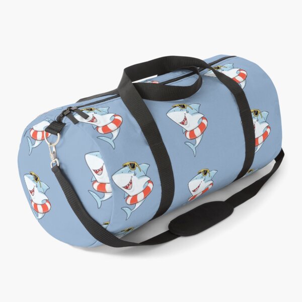 Item preview, Cute happy smiling shark with an inner tube with sunglasses on designed and sold by adesignworld.