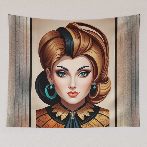 Item preview, Clara Retro Fusion Portrait Poster Art AI Concept Creation by Xzendor7 designed and sold by Xzendor7 Digital Art Creations.