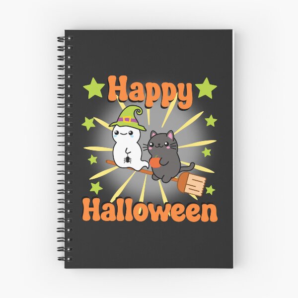 Item preview, Happy Halloween ghost and black cat designed and sold by serenedesign.