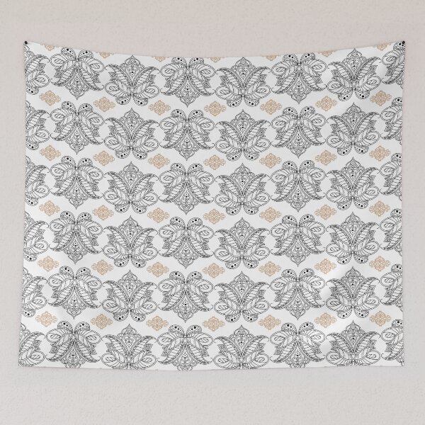 Item preview, Alternating Damask Lotus Flower Pattern designed and sold by Pixels2Patterns.
