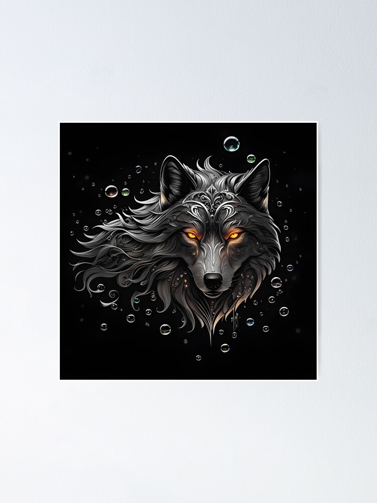 Silver Wolf, a mystical wolf Poster - Main Image