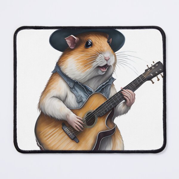 Item preview, Hamster playing an acoustic guitar , hamster lovers designed and sold by ratchawoot.
