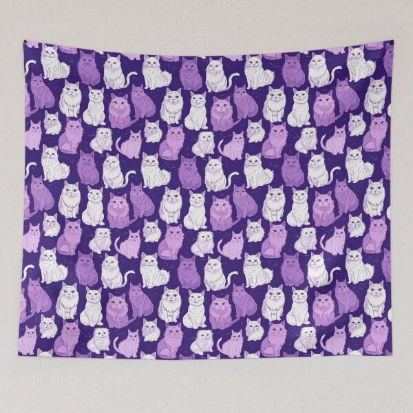 Item preview, Purple Cats Seamless Pattern Design designed and sold by holistech.