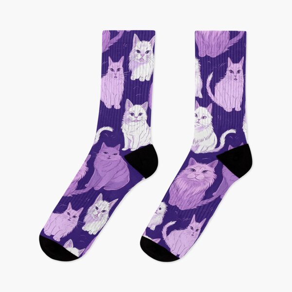 Item preview, Purple Cats Seamless Pattern Design designed and sold by holistech.