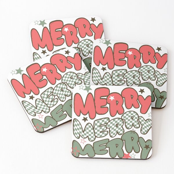 Item preview, Retro Triple Merry red green checker wave Christmas design designed and sold by mnkygirl13.