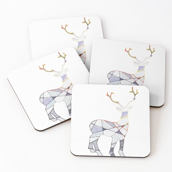 Item preview,  Geometric deer, blue and white. designed and sold by My-fake-places.