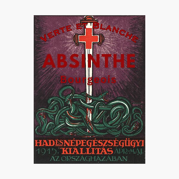 Item preview, Vintage Marque Deposee Absinthe Bourgeois Lithograph Wall Art designed and sold by Jéanpaul  Ferro.