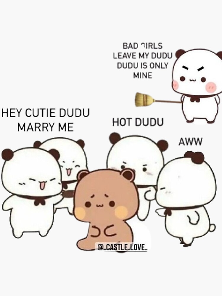 Buy Bubu and Dudu Bear Couple Sticker, Valetine's Day Gift, Couple  Stickers, Cute Sticker, Bubu Dudu Stickers ,3 Inch Cute Bear and Panda bubu  dudu Balloon Sticker, Stickers for Teens Girls Kids