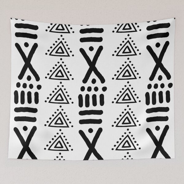 Item preview, White African Mud Cloth Design designed and sold by funkyvibes.