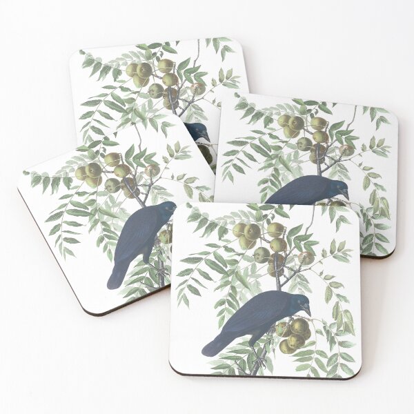 Item preview, Common American Crow Bird Vintage Chromolithograph by Audubon and Havell Sweet Pretty Happy Birdwatching Gift designed and sold by ElegantTeaTime.