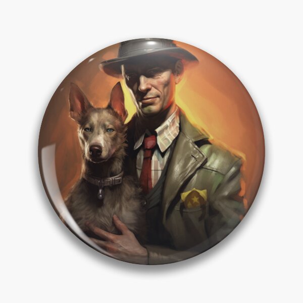 Item preview, Nick Valentine and Dogmeat designed and sold by MendaciousMina.