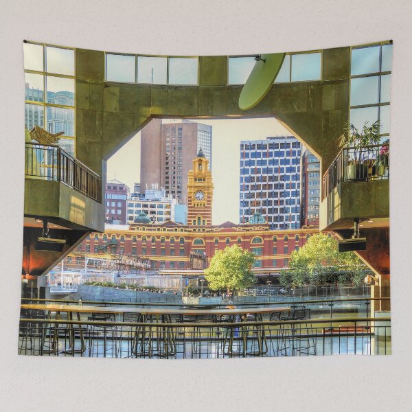 Item preview, Framed Flinders Street Station at Southbank - Melbourne, Victoria, Australia designed and sold by Steven Jodoin.