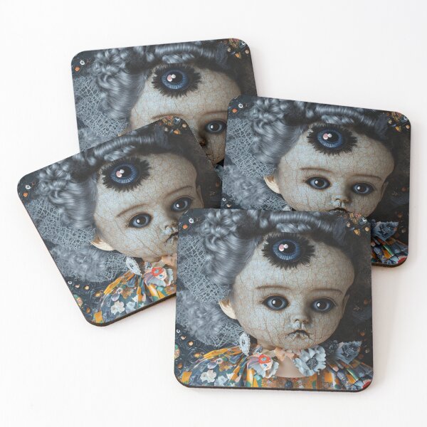 Item preview, Scary Cracked Doll Face - Dark Acadamia Artwork  designed and sold by KrisantoArts.
