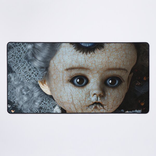 Item preview, Scary Cracked Doll Face - Dark Acadamia Artwork  designed and sold by KrisantoArts.