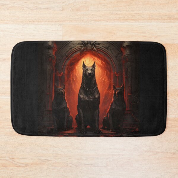 Item preview, cerberus 3 dogs guarding gate designed and sold by boldbrushstroke.