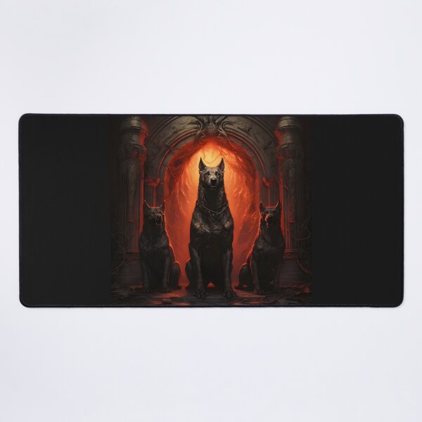 Item preview, cerberus 3 dogs guarding gate designed and sold by boldbrushstroke.