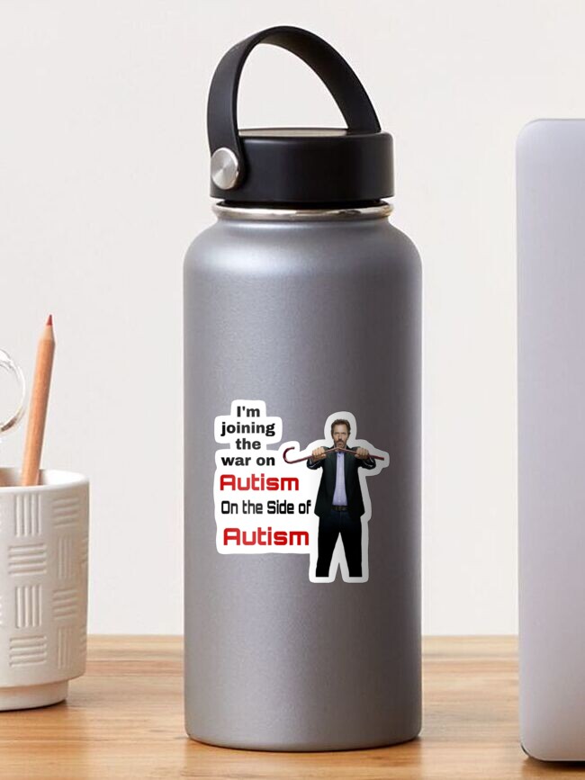 Thumbnail 1 of 3, Sticker, Greg House Joining the War on Autism designed and sold by ratboyuwu.