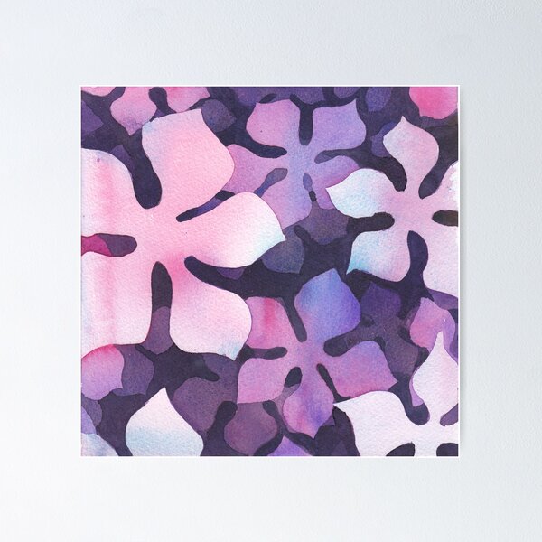 Purple and pink fantasy flowers Poster
