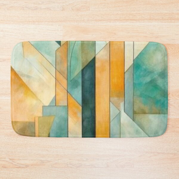 Item preview, Geometric Turquoise and Gold Abstract Pattern designed and sold by GoeCentric.