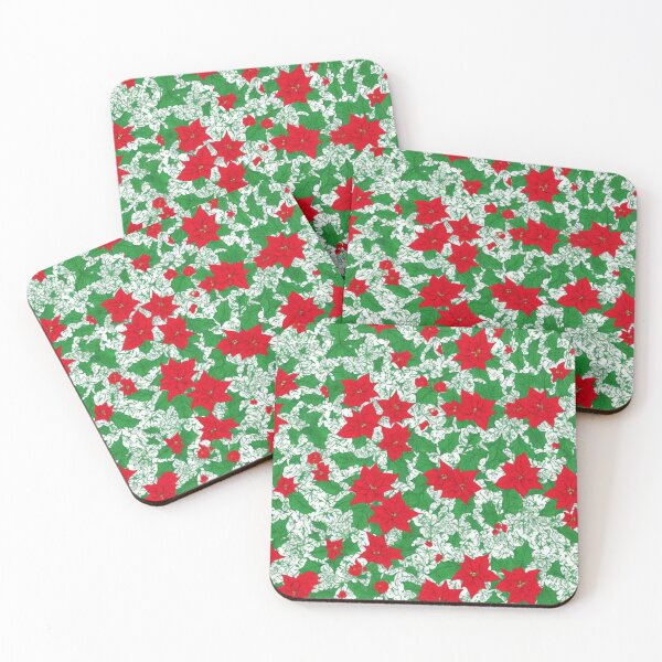 Item preview, Poinsettia and holly in winter harmony designed and sold by fc2c.