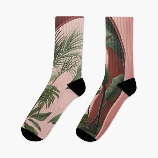 Item preview, Green Tropical Leaves at Pink Arched Doorways designed and sold by DreamyDaisy.