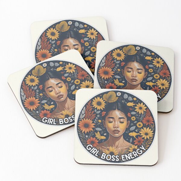 Item preview, Girl boss energy woman surrounded by yellow flowers designed and sold by WildStudiio.