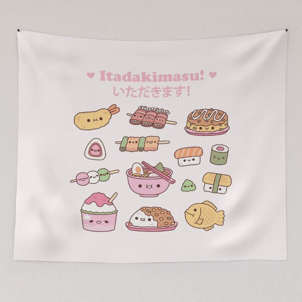 Item preview, Cute Yummy Japanese Food Set Itadakimasu designed and sold by rustydoodle.