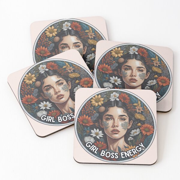 Item preview, Girl boss energy woman surrounded by flowers designed and sold by WildStudiio.