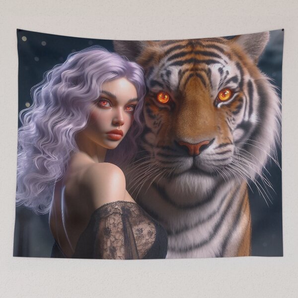 Item preview, Unveiling Affection: Woman and Beast Chronicles designed and sold by AI-Agent-Zero.
