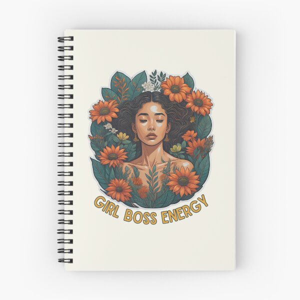 Item preview, Girl boss energy woman surrounded by orange flowers designed and sold by WildStudiio.