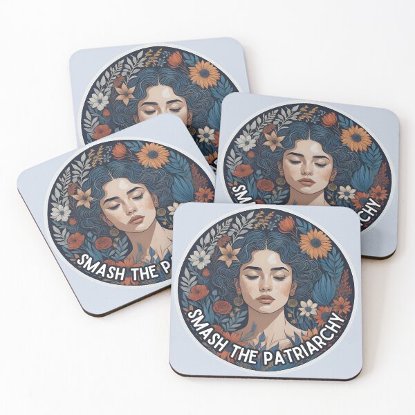 Item preview, Smash the patriarchy woman surrounded by flowers designed and sold by WildStudiio.