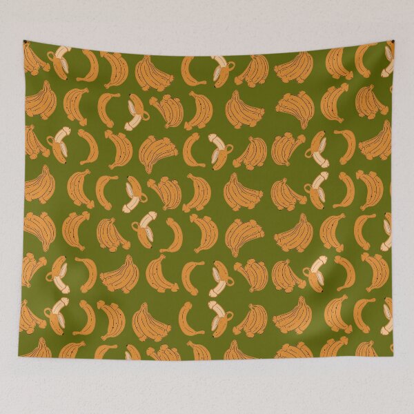 Item preview, BANANA PENIS FUNNY NAUGHTY PATTERN DARK GREEN designed and sold by aydapadi.