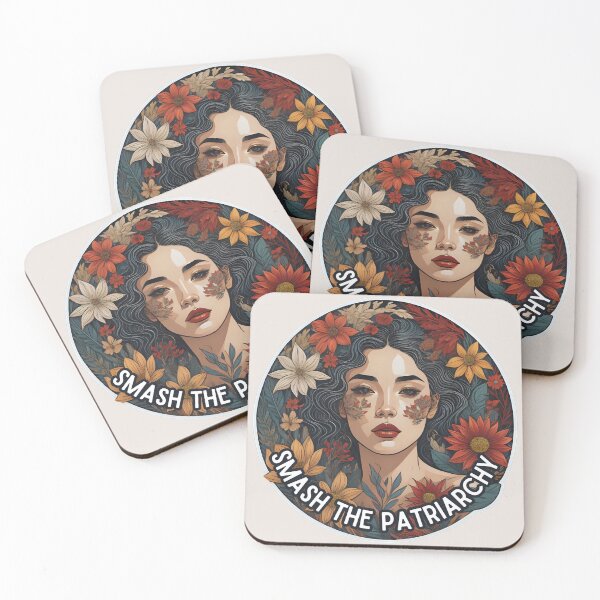 Item preview, Smash the patriarchy woman surrounded by flowers designed and sold by WildStudiio.
